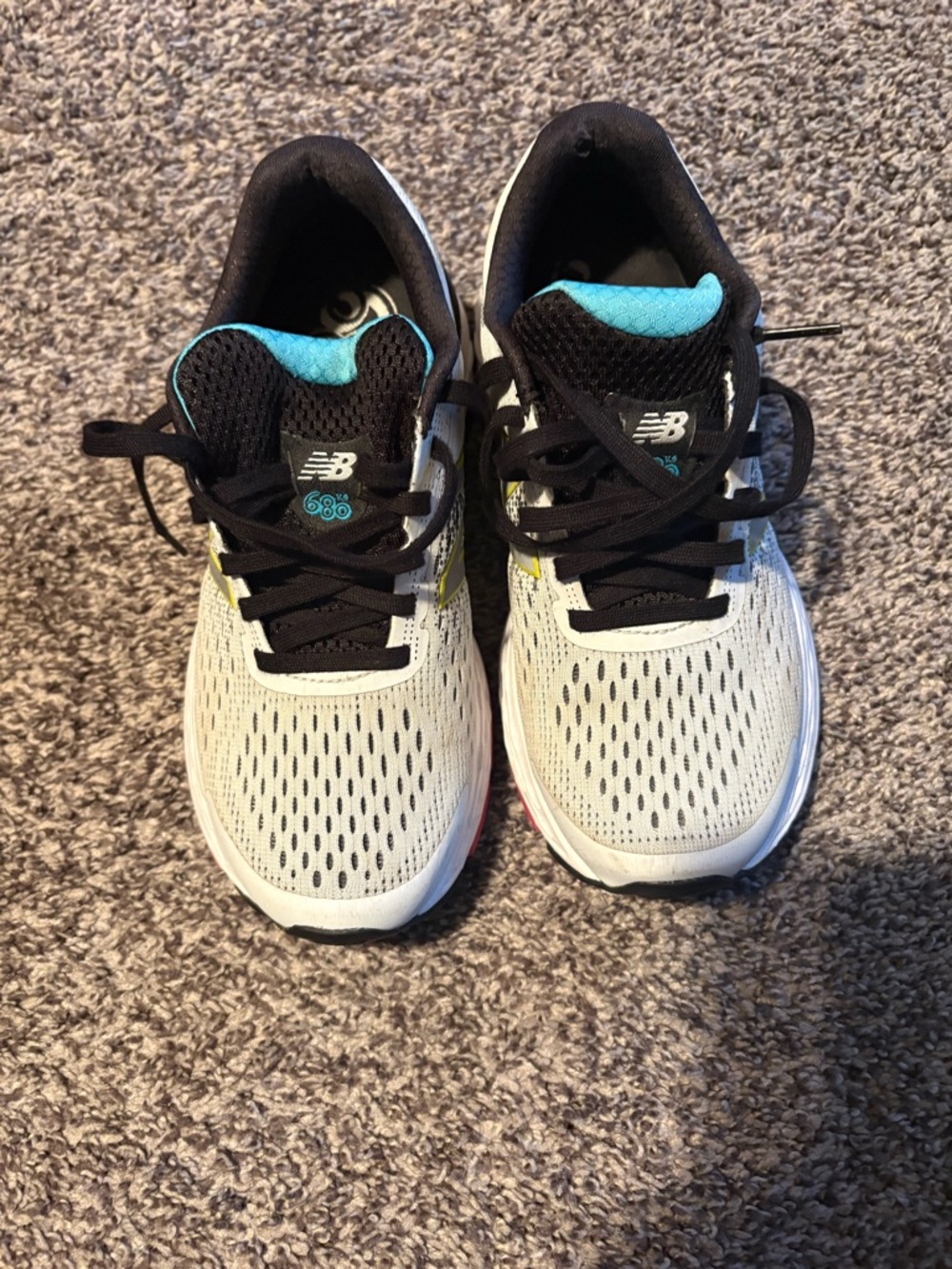 New Balance Kids White & Teal Athletic Sneakers